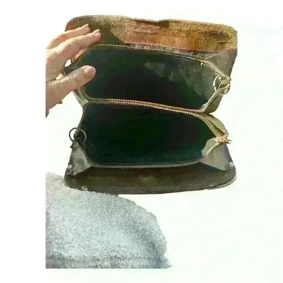 Vintage Brown Crocodile‎ Leather Envelope Handbag Clutch Crossbody Hand Strap - Picture 12 of 16